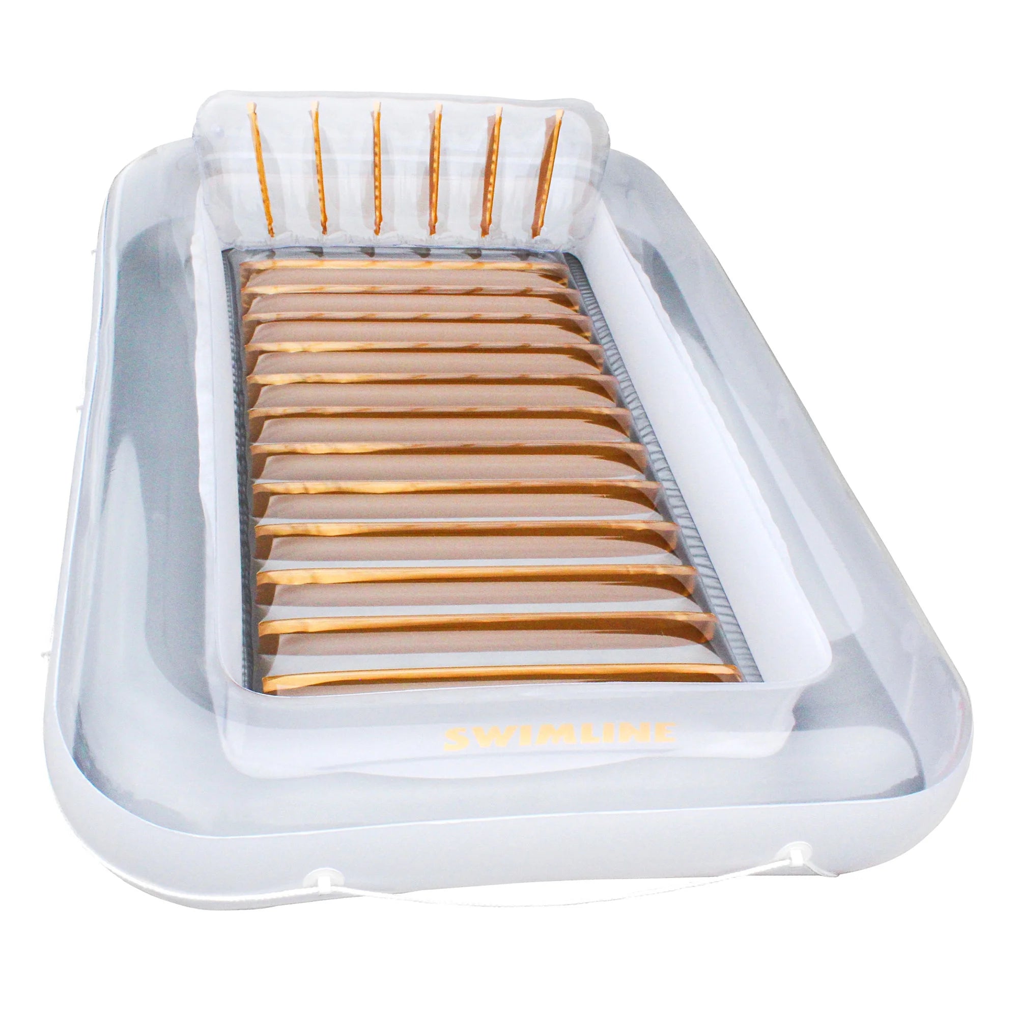 Luxe Edition Inflatable Suntan Tub Pool Lounger, White & Gold